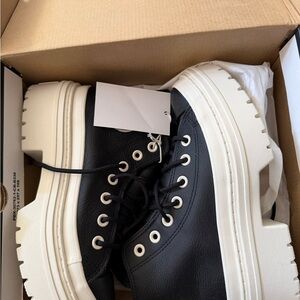 Black and White Platform Sneakers